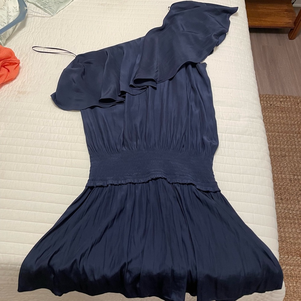 Navy Ramy Brook One-Shoulder Dress